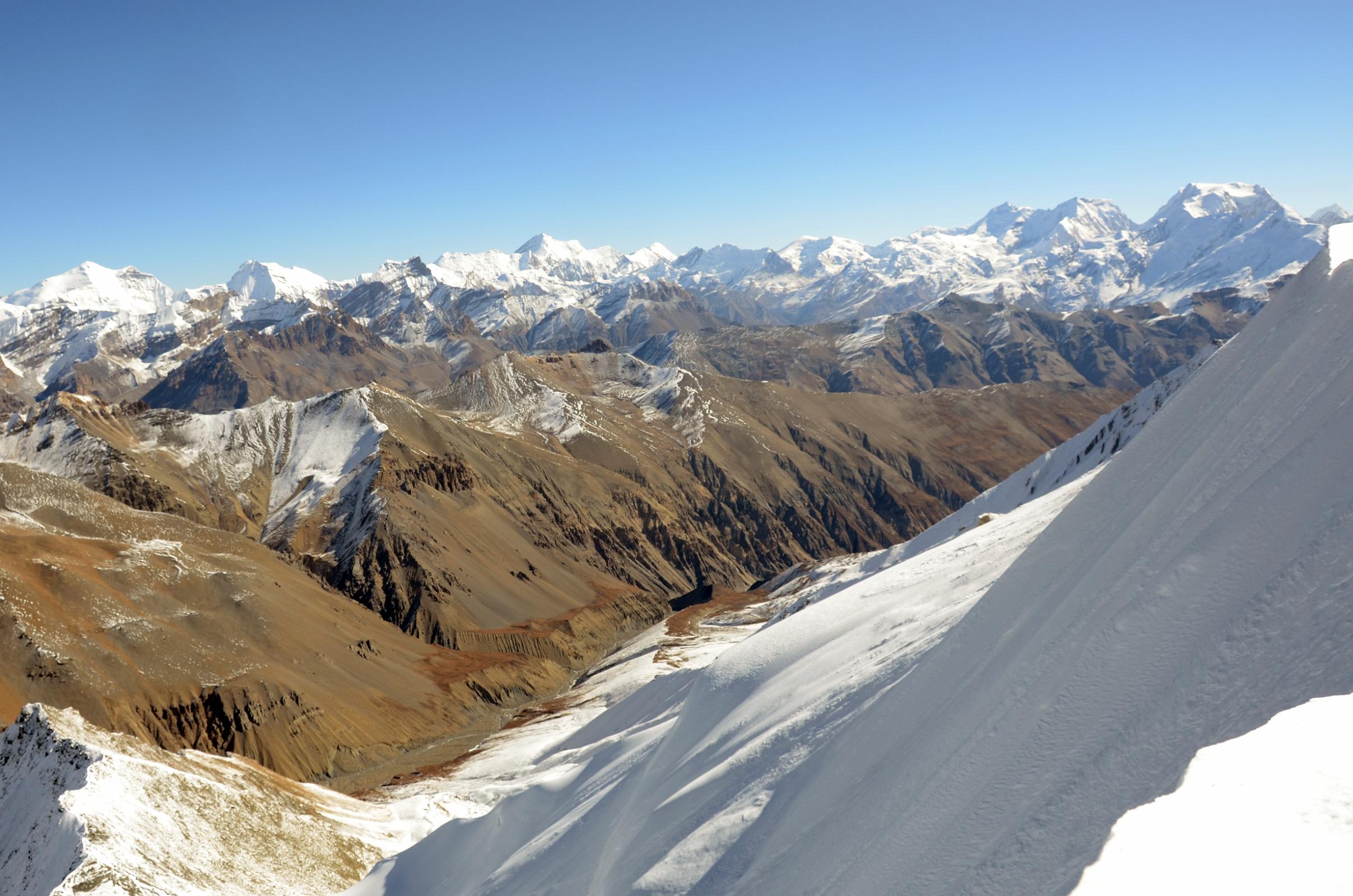 19 Lugulu, Chako, Pokarkang, Ratna Chuli, Himlung Himal, Cheo Himal, Gyaji Kang To The East From Chulu Far East Summit Panorama 